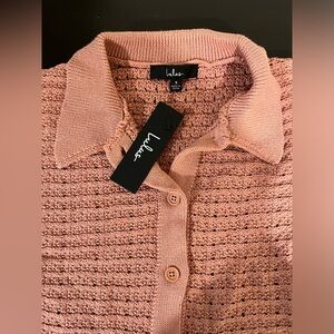 Lulus cropped crotchet short sleeve sweater top